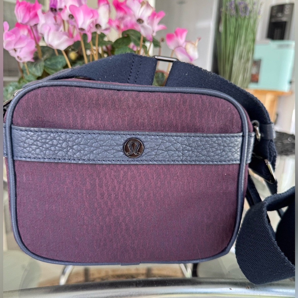 lululemon athletica Burgundy and Blue navy mini Crossbody Bag